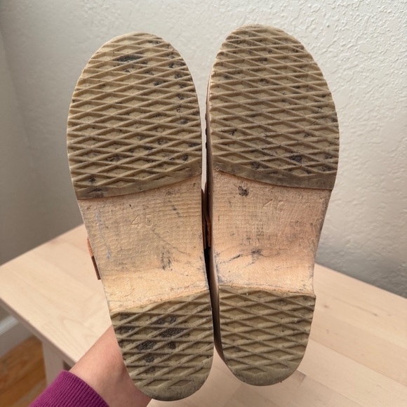 EU 40 Swedish Hasbeens Tan Leather Mules - Picture 6 of 6